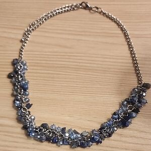 Antique lapis and Sodalite Cluster Necklace